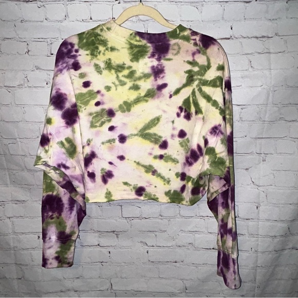 Reflex tie‎ dye cropped sweatshirt size L - Picture 5 of 7
